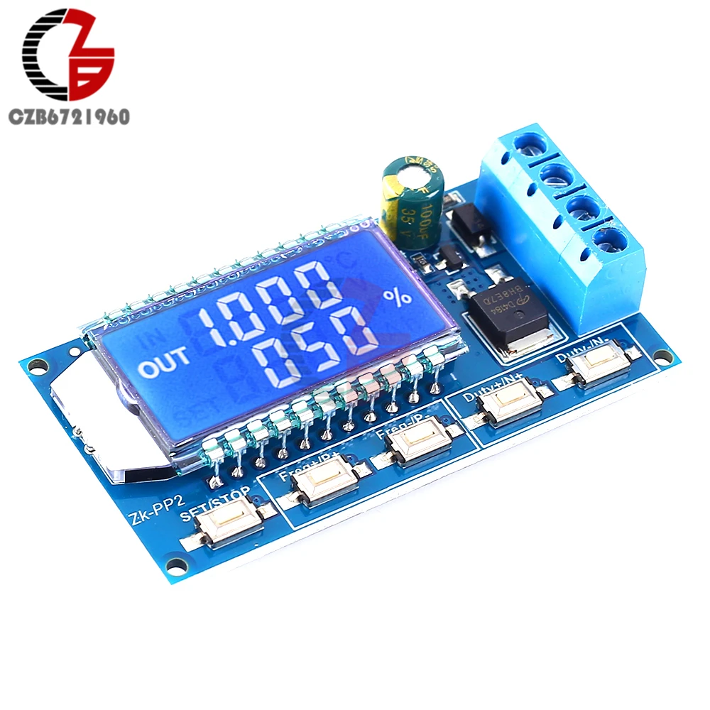 Adjustable PWM Pulse Signal Generator 1CH 1-150KHz 8A Driver Module LCD Frequency Duty Cycle for LED Light Motor Solenoid Valve 2