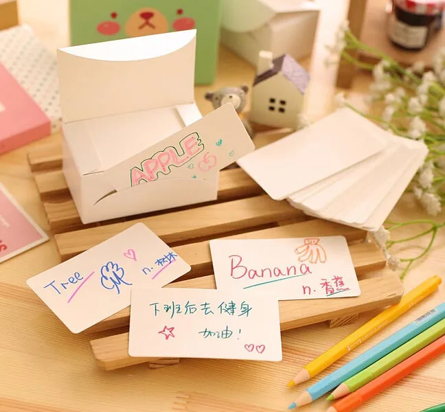 

Free ship!1lot=6box(600pc)!100 / box white paper card/ message cardboard / word / business card/Post card/card stock