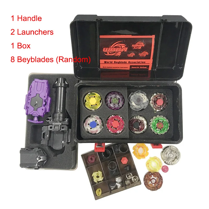 

8 Beyblade + 2 Launcher + 1 Handle + 1 Box Spinning Top Set Toys for Boys Fusion Beyblade Burst Game Children Birthday Gift