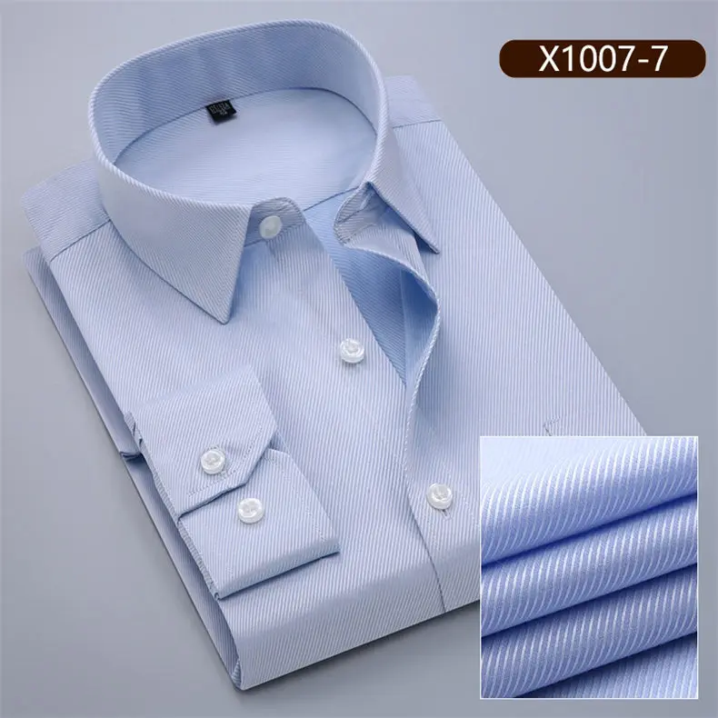 10XL Shirts Men Long Sleeve Casual Spring Cotton Business Mens Shirts Male Free Iron Extra Big Large Plus Size 6XL 7XL 8XL 9XL 05