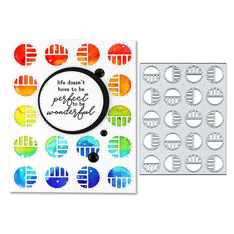 

Julyarts Scrapbooking Metal Cutting Dies Semicircle Circle Frame Blade Punch Stencils Dies Stencil for DIY
