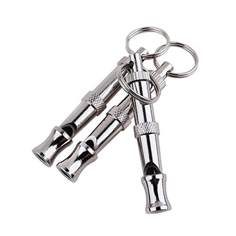 

Stainless Steel Dog Puppy Silver Color Pet Whistle Ultrasonic Adjustable Sound Key Training for Dog Pet