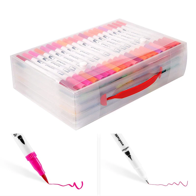 

Dual Brush Pens Art Markers 0.4mm Fine liners Brush Tip Watercolor Pen Set for Adult Coloring Books