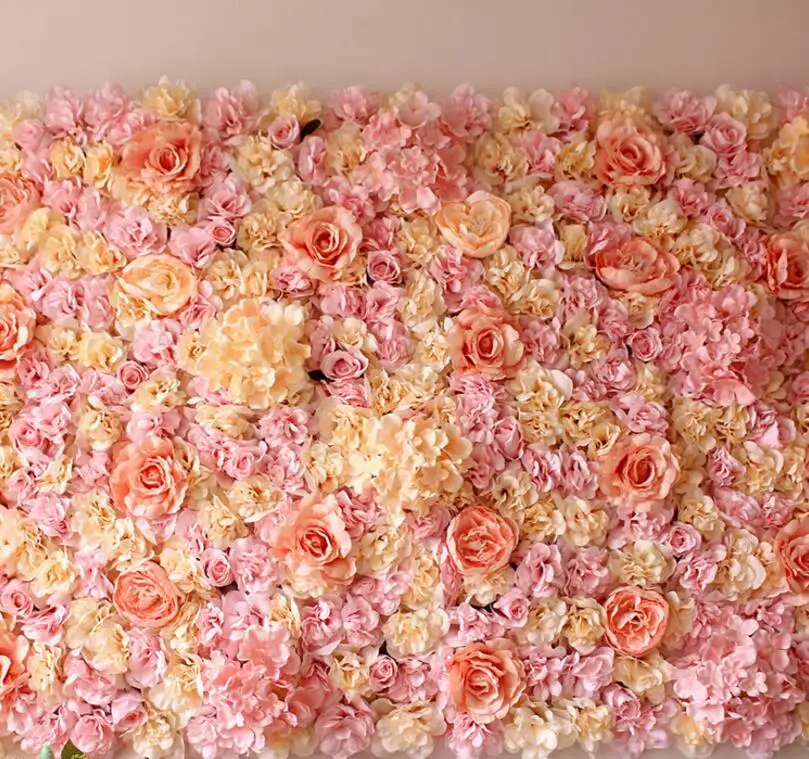 Высокое качество 40x60 см шелковые искусственные цветы розы коврик свадебное украшение цветок стены Романтический для свадебного фона украшения