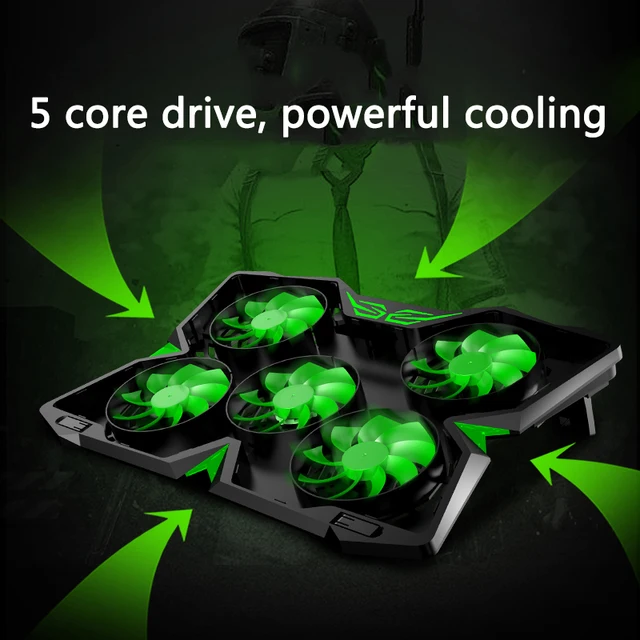 New Laptop Cooler Pad 12-17 Inch With 4 Fans USB Port slide-proof Stand Notebook Cooling Fan With Light For Laptops 2