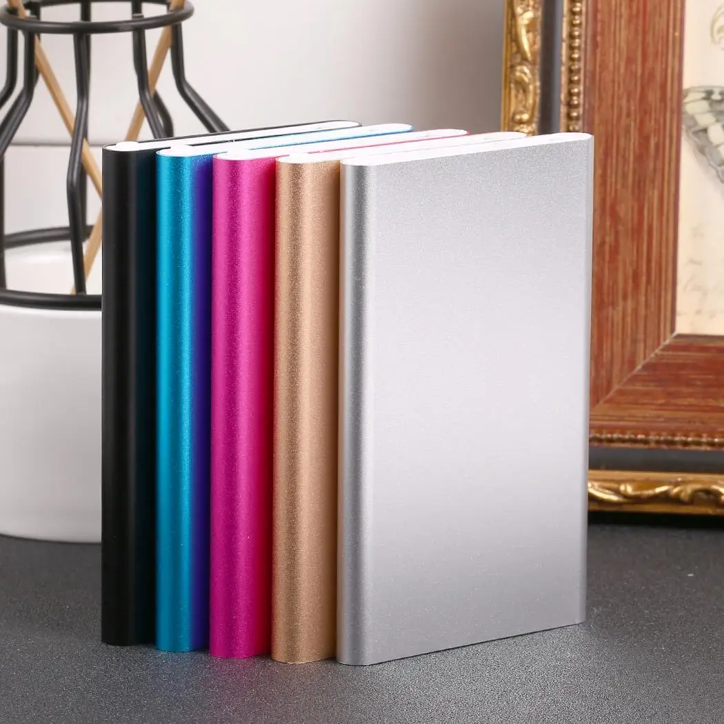 6000mAh Ultra-thin Emergency Power Bank Charger USB Data Cable Portable 18650 Lithium Battery Mobile Charging External Powerbank