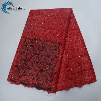 

11 Color 2019 African Mesh Lace With High Quality French Tulle Lace Fabric With Stones 5 Yards Embroidered Lace For Net Dresses