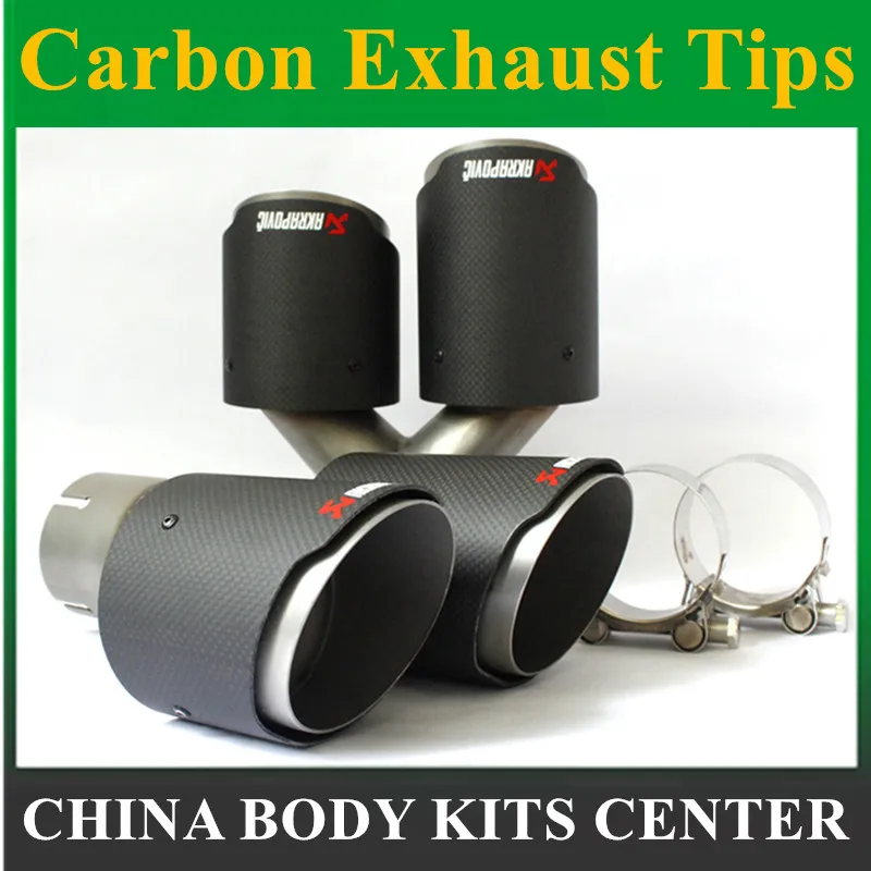 

Universal Carbon Fiber Stainless Steel Akrapovic Universal Carbon Exhaust End Pipe Double tips Many Size Offer