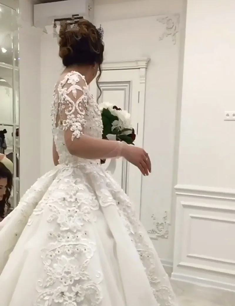 Новое Модное бальное платье свадебное платье 2019 vestido noiva sereia Аппликации Тюль свадебное платье с длинными рукавами