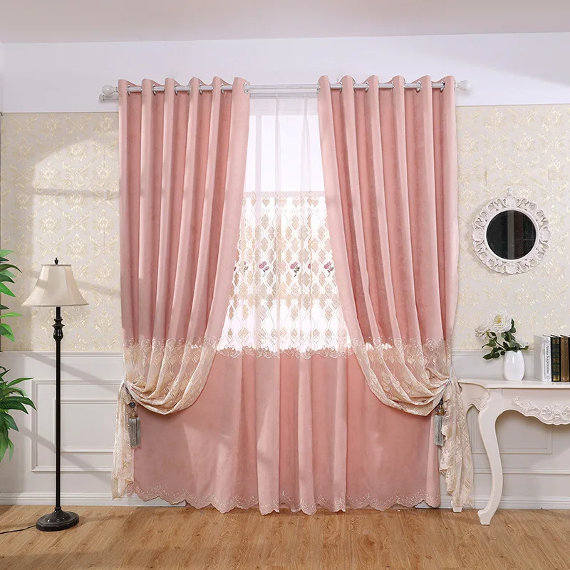 

American Cotton Embroidery Shade Curtains for Living Dining Room Bedroom.