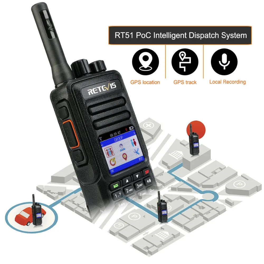 RETEVIS RT51 PoC Handset Radio Unlimited Distance 4G/LTE Network Walkie Talkie Unlicensed Two Way Radio Private/Group Call GPS RETEVIS RT51 PoC Handset Radio Unlimited Distance 4G/LTE Network Walkie Talkie Unlicensed Two Way Radio Private/Group Call GPS