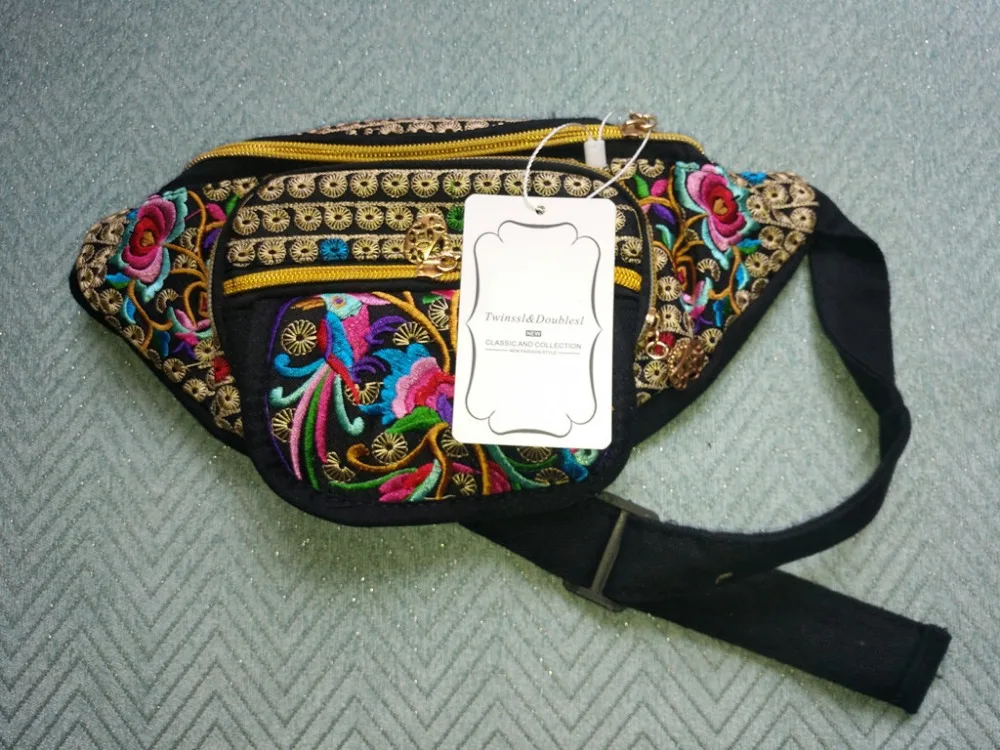Хороший Мода Вышивка Shopping поясные сумки! Горячая чешские цветочной вышивкой Для женщин Торговый талии пакеты универсальные малых носителей