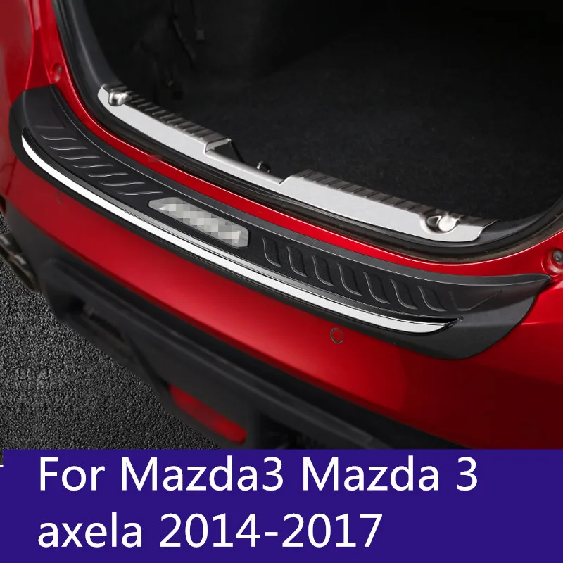 

For Mazda3 Mazda 3 axela 2014-2017 Stainless Steel Exterior Rear Boot Trunk Fender Plate Trim Car accessories Hatchback Sedan