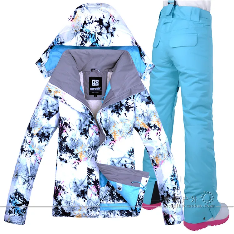 Gsou Snow Women Ski Pants Jackets Waterproof Windproof Winter Jacket