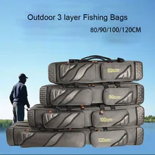 На открытом воздухе 3 слоя многоцелевой плотные Туфли-оксфорды Материал сумки для рыбалки Водонепроницаемый рыболовные снасти Сумка мешок рыболовной удочки
