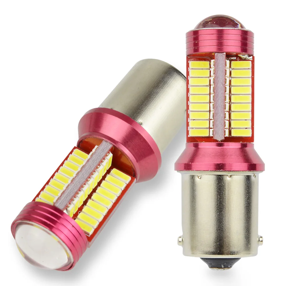 

Safego 2x BA15S 1156 LED Bulb For Car SUV RV Turn Signal Backup Reverse Light 78 SMD 4014 P21W With Projector Len Pure White