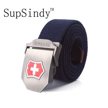

SupSindy men's canvas belt Red metal buckle strong military belt Army tactical belts for Male top quality men strap Army green