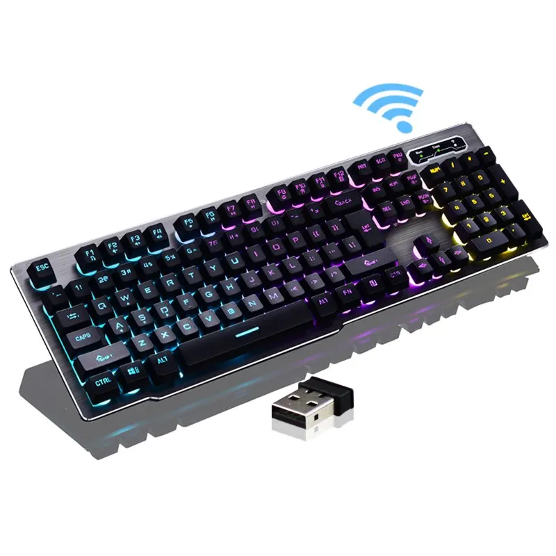  MK500 Wireless Keyboard Rechargeable Backlight Gaming Charging Backlight Wireless Keyboard Alloy Pa