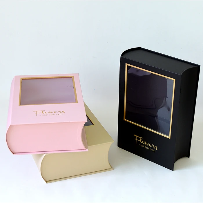 

1pcs 22*30*11cm Book Box, Half-open Window, Gold-stamped Flipped Gift Box, Flower Box, Surprise Gift Box, Flower Box