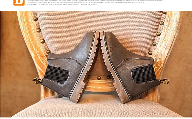 2018 Children Martin Boots Classic Style Plush Kids Boots Snow Pu Leather Warm Winter Shoes Rubber Falt Boys Girls Boots 569 (6)