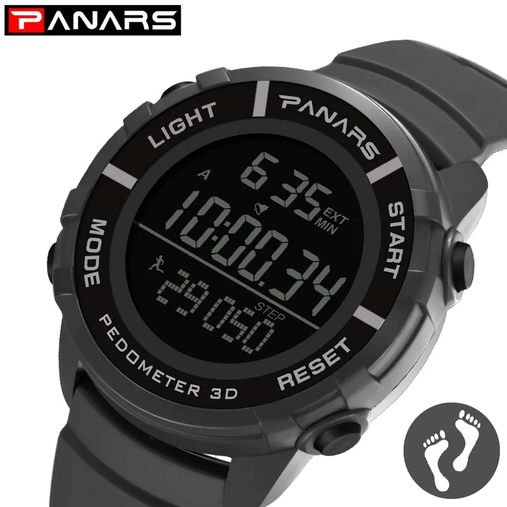 PANARS светодиодные электронные часы waterproof Running Step Counter мужские модные Спортивные часы наручные часы Reloj deportivo Wd4