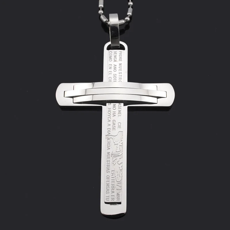 Подвеска ATGO Мужская из нержавеющей стали 316L с крестиком кресточек BP696|chain necklace