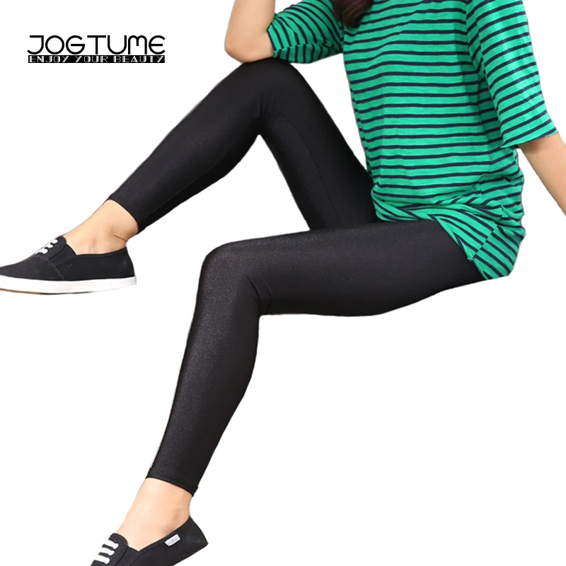 

Womens Capris Leggings Pencil Pants 2017 New Nylon Thin Light Fashion Casual Nine Trousers Ladies Slim Elastic Waist Black Gloss