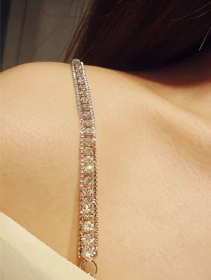 Women Intimate Bra Accessories Decorative Shiny Beaded Rhinestone Bra Straps Replacement Underwear Belt|intimates