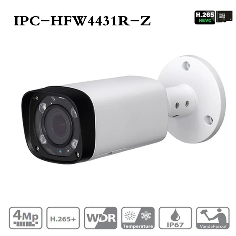 

DH IPC-HFW4431R-Z 4MP Night Camera 80m IR with 2.7~12mm VF lens Motorized Zoom Auto Focus Bullet IP Camera CCTV Security POE