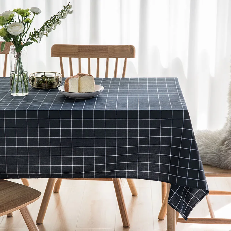 Wholesale Polyester Plaid Black and W Rectangle Table Cloth Hotel Garden Picnic Banquet Kitchen Red Tablecloth |