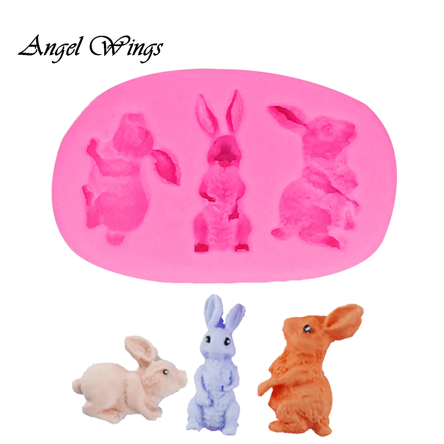 

DIY Animal Rabbit Fondant Silicone Mold Cake Decoration Tool Chocolate Gumpaste Mold Soft ceramics Kitchen Cooking Tools F1381