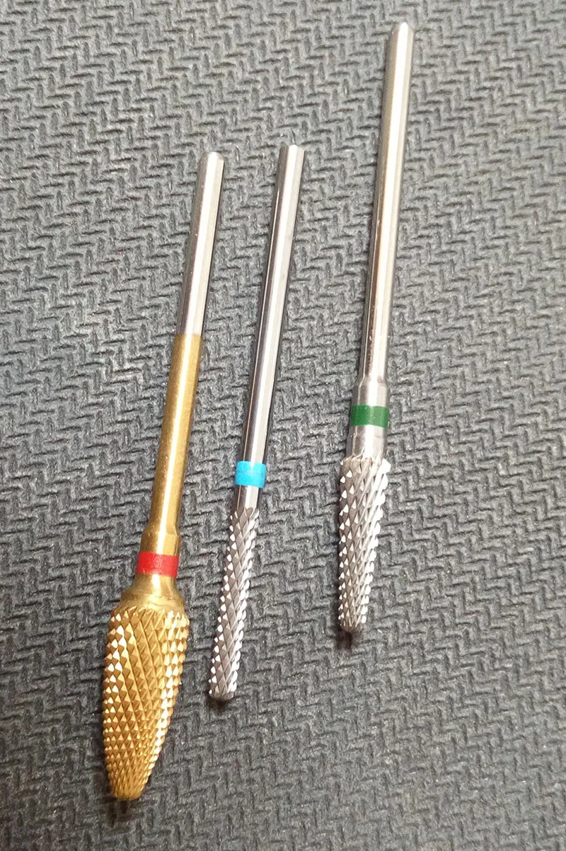 Broca de Carboneto de Broca de Unhas Ferramentas da Arte para Unhas ''de Alta Qualidade C-m-f Sharp Grosso Unha Elétrica Chama Bit 3 Pçs - Set 32 5 Carboneto de broca de Unhas elétrica chama