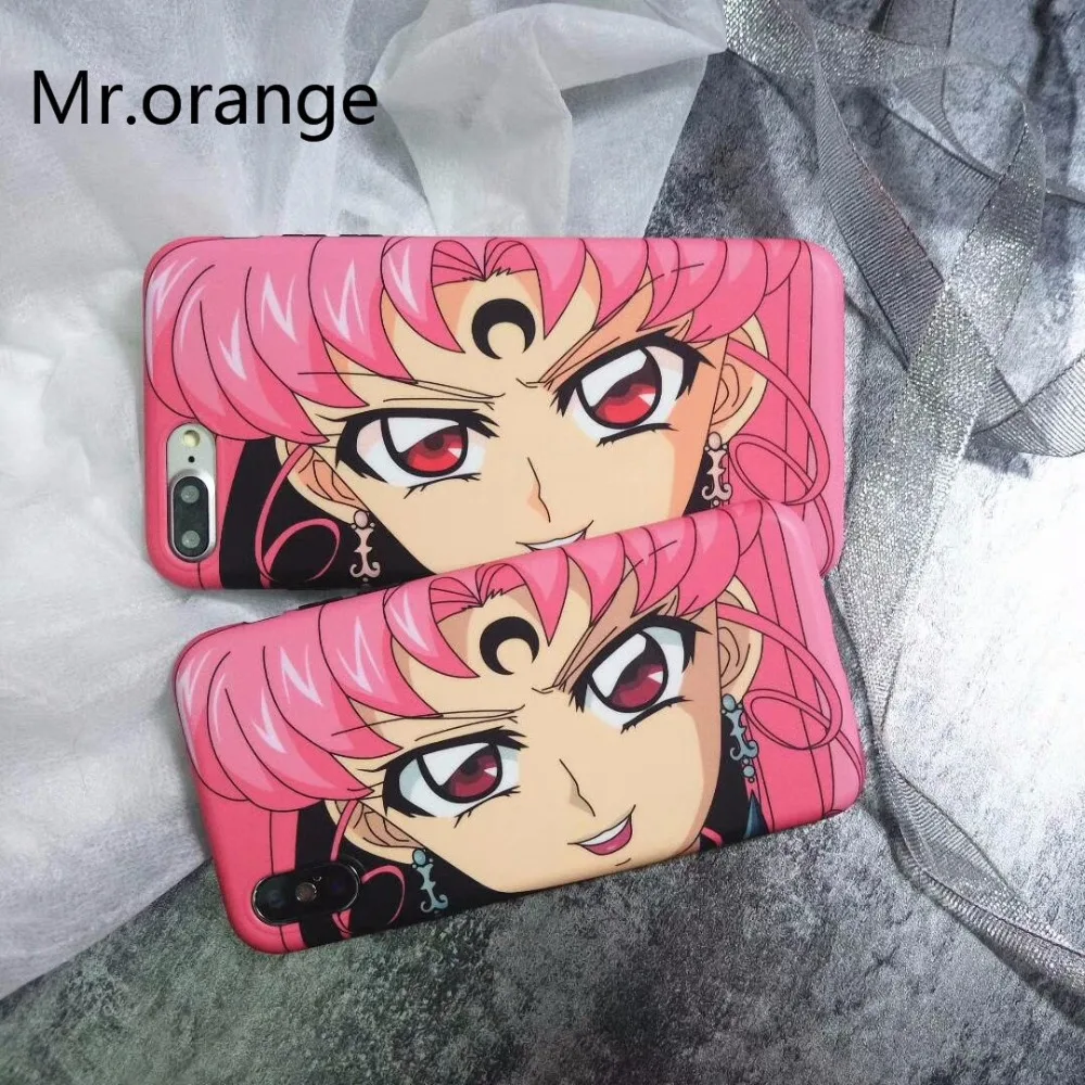 

Mr.orange For iphone X 6 6s 6plus 7 7Plus 8 8Plus Dark Sailor moon phone Cases Scrub soft silicon case back cover for iphone X