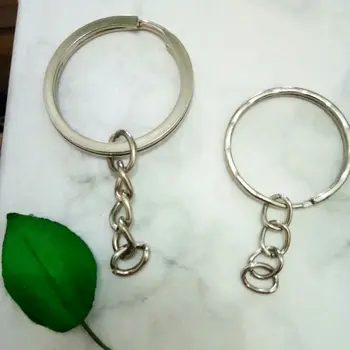 

Lowest price 25/30 mm Jewelry Findings Metal Double-layer KeyRing Key Chain Rhodium Plated Round Split keychain Jewelry Making