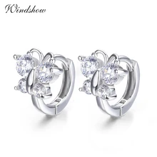 Симпатичные 3 цвета Бабочка CZ 925 пробы серебряные маленькие круглые петли Huggies Серьги-кольца для детей детские украшения для девочек Aros