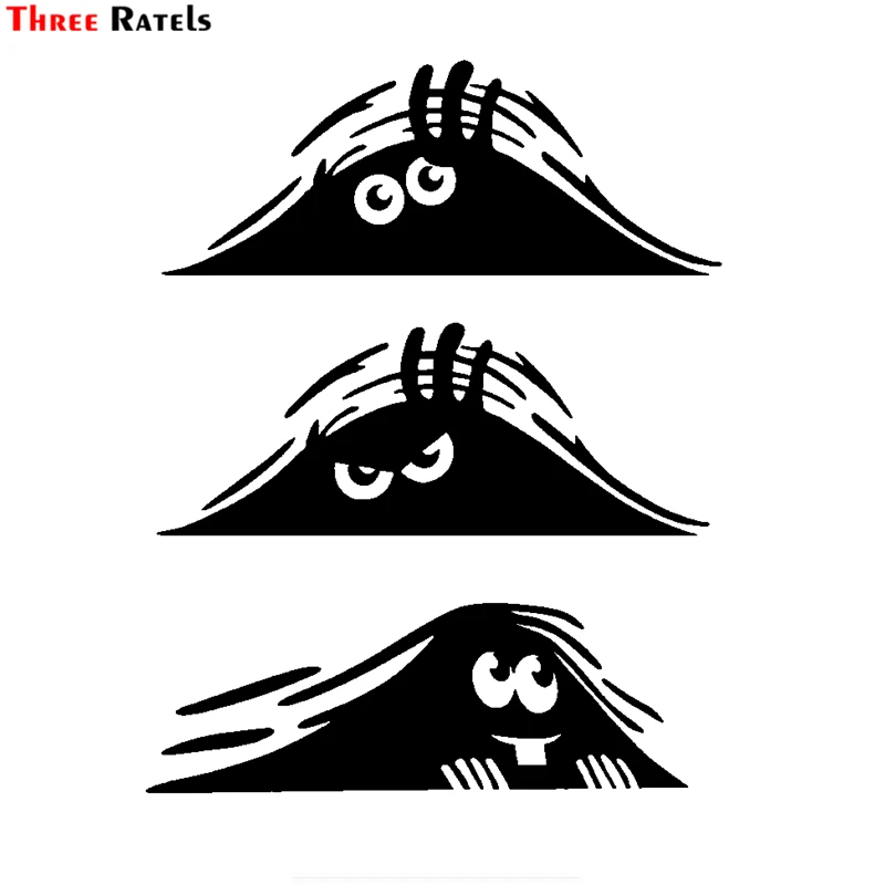 

Three Ratels FTZ-13# 20x8cm Peeking Monster car Sticker Funny Decal for Window Bumper Sticker Car Wall Closet