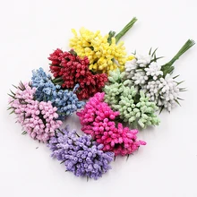 12 шт./лот, искусственные тычинки из пеноматериала, букет цветов, свадебные, домашние, рождественские украшения, сделай сам, ручной работы, искусственные цветы, венок, скрапбукинг