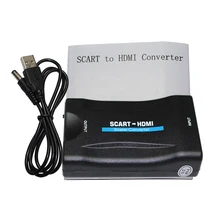 1080P SCART To HDMI Video Audio Upscale Converter Adapter for HD TV DVD for Sky Box STB Plug and Play