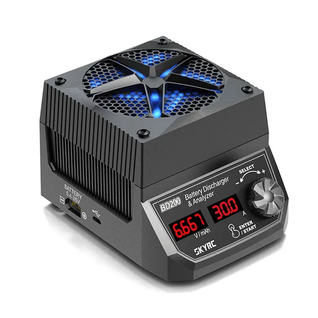 

SKYRC BD200 Battery Discharger & Analyzer 200W 30A 5.4V-35V Battery Load Tester Constant Power Constant Current capacity tester