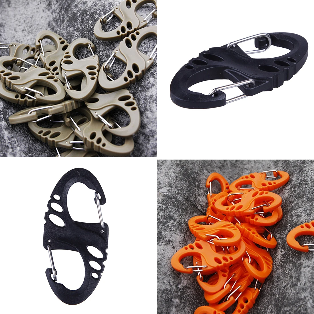 

5Pcs S Type Backpack Clasps Climbing Carabiners EDC Keychain Camping Bottle Hooks Paracord military Survival camping equipment