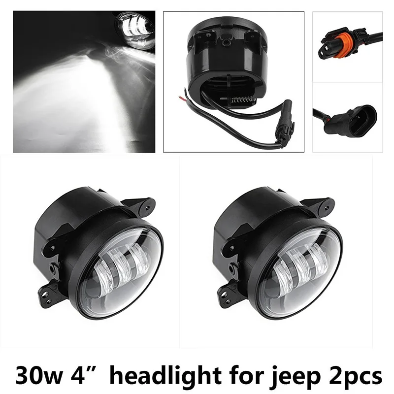 Высокое качество 4 дюйма 30 Вт Противотуманные фары для Jeep Wrangler JK светодиодный