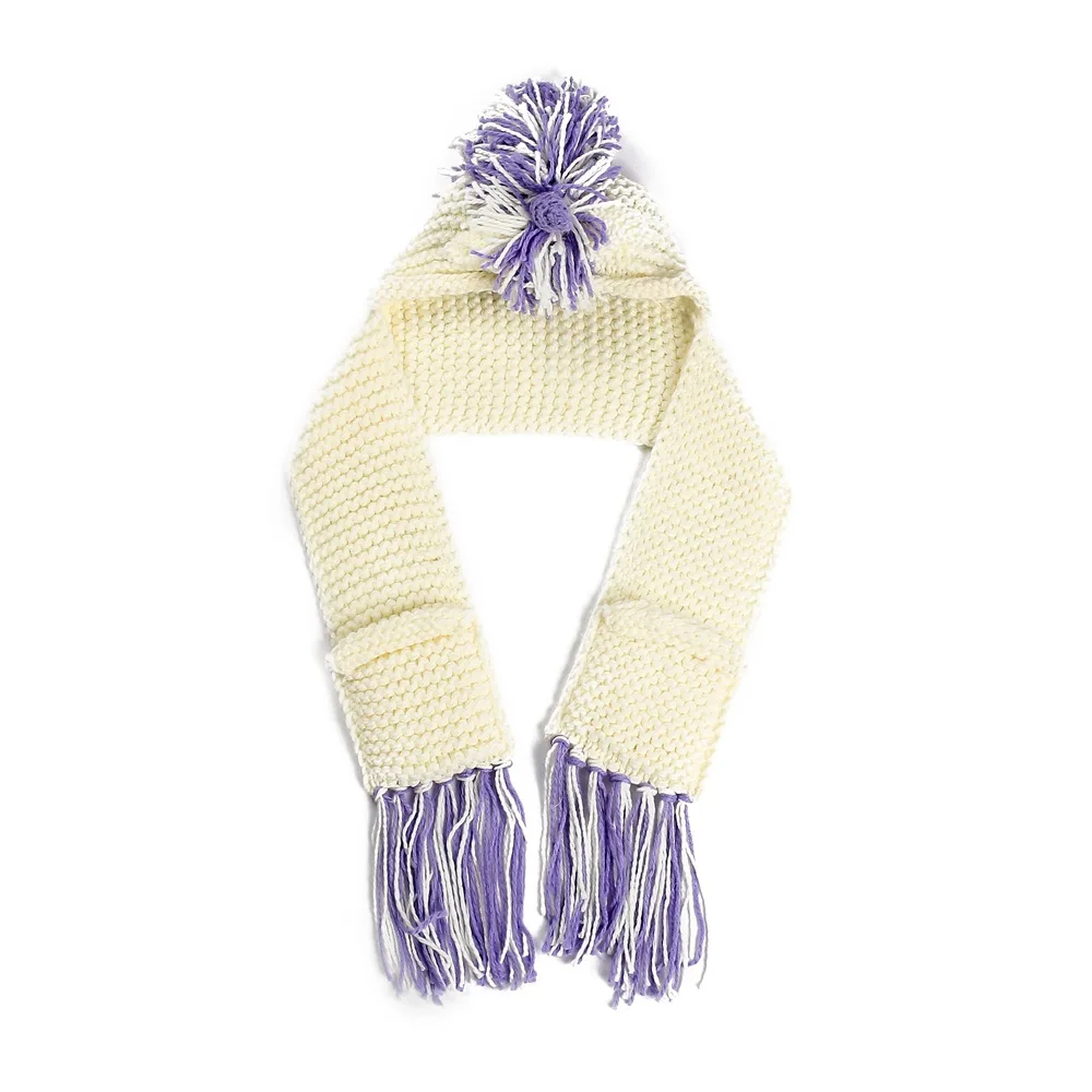 New Unicorn Animal Cartoon Cute Hat Child Warm Knit Cap Scarf Shawl Children's Cap