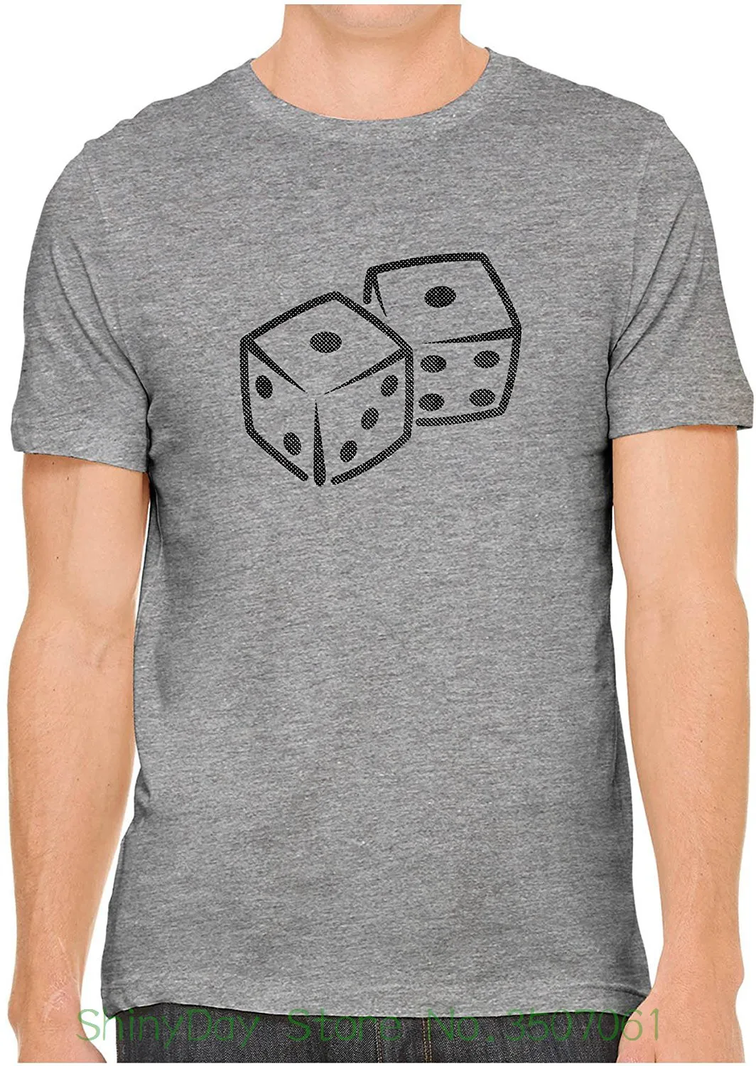 Men's Short Sleeve Tshirt Cotton Unisex Mens Vegas Casino Dice Tattoo