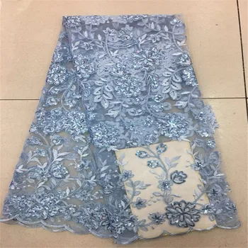 

High quality sequined French lace fabric Holiday Wedding Party Decoration Crafts DIY Material HJ461-1