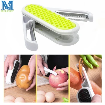 

Meltset 1pc Folded Fruit Peeler Multi-function Vegetable Grater Stainless Steel Potato Carrot Slicer Creative Kitchen Tools