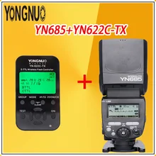 YONGNUO YN685 Wireless High Speed Sync TTL Speedlite Flash Build in Receiver + YN622C-TX LED Flash Controller For Canon Cameras