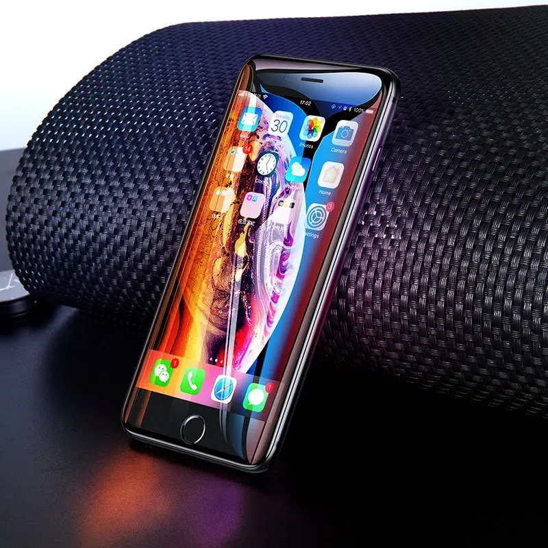Защитное стекло Baseus для iPhone 7 7 Plus 0,3 мм Полное покрытие экрана протектор для iPhone 8 8 Plus 6 6s Plus закаленное стекло - Цвет: Black Glass