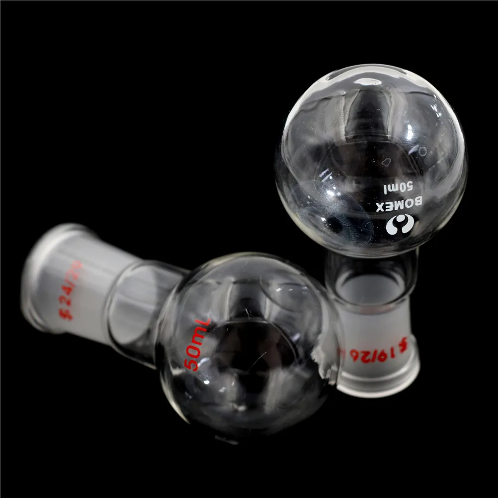 High Quality Round Bottom Glass Flask Single Neck Chemistry Boiling 24/29 19/26 1-neck 50ML |