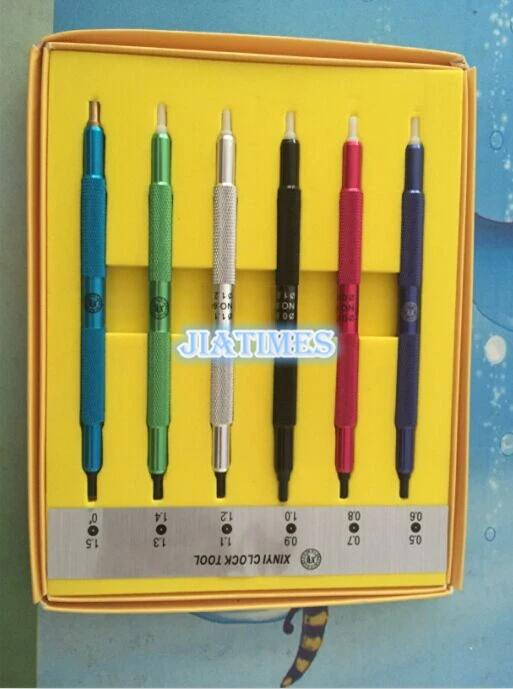 Free Shipping Set Of 6 Hand Setting 0 5mm 1 5mm Presto Press Tool For Watchmaker