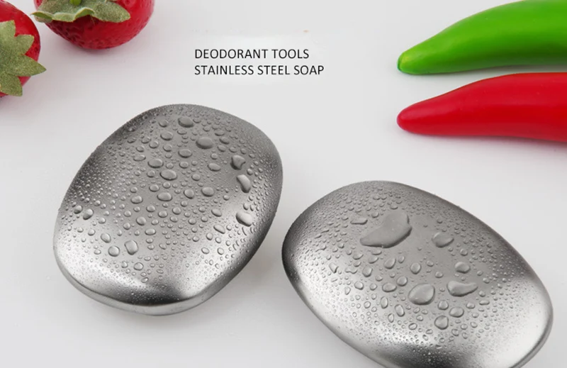 Kitchen Bar Stainless Steel Anti-odor Soap Onion Fish Garlic Odor Absorber Oval Shape Metal Eliminating Odor Tools